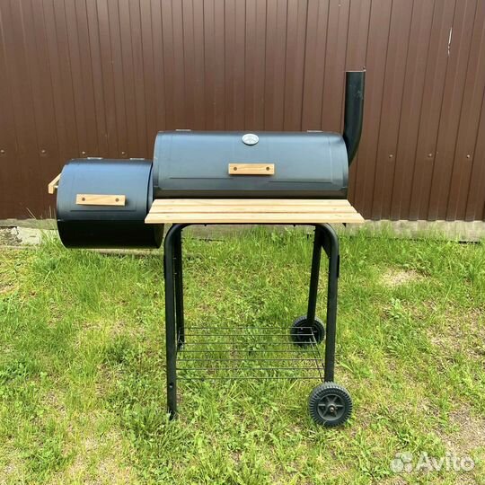Угольный гриль мангал с коптильней
