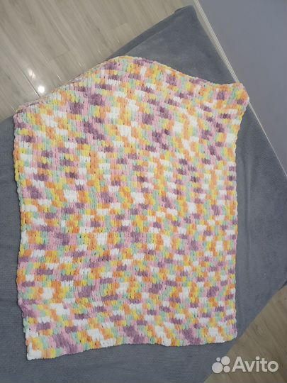 Плед детский вязаный плюшевый