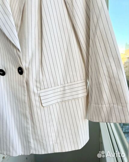 Жакет женский новый Antiga белый в полоску 50 52