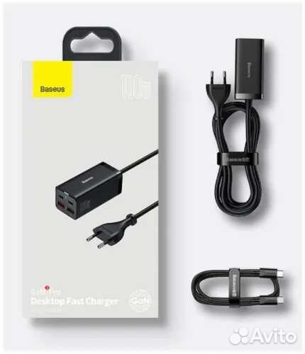 Сетевое зарядное устройство Baseus 2C+2USB, 65 Вт
