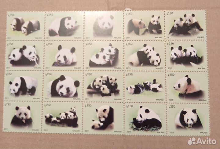 Малави. 2011.серия марок фауна Панды 40 шт