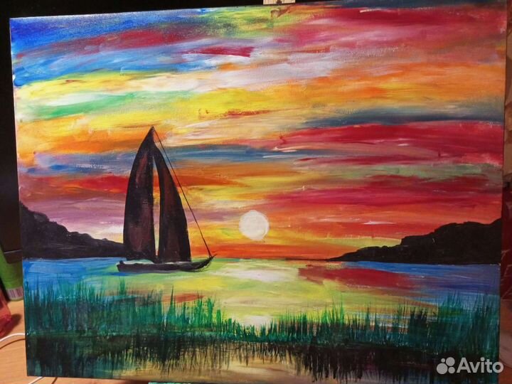 Картина акрилом на холсте