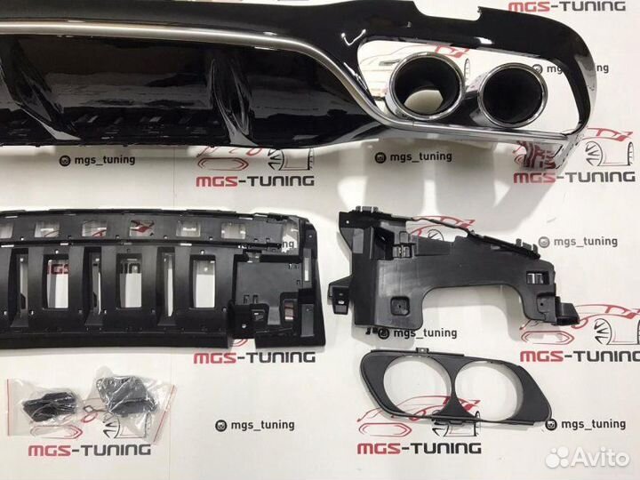 Диффузор хром + Chrome насадки E-Class 53AMG W213