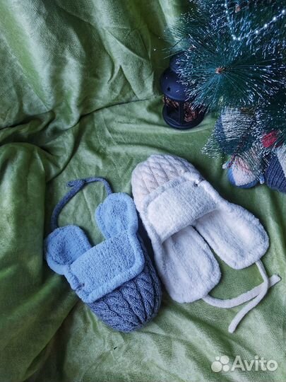 Шапка ушанка вязаная