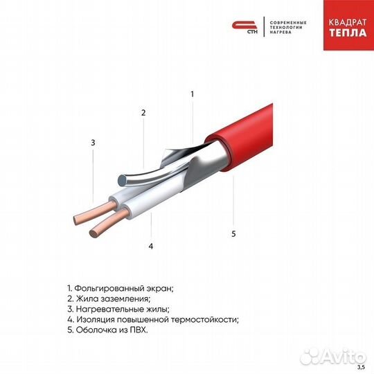 3,5 кв.м. теплый пол стн км