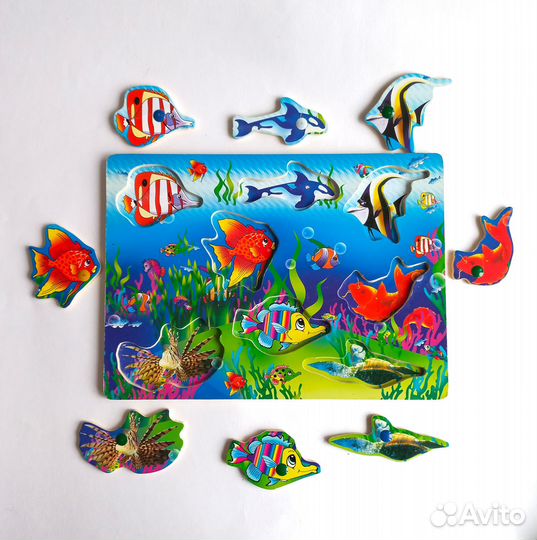 Магнитная рыбалка деревянная игрушка пазл