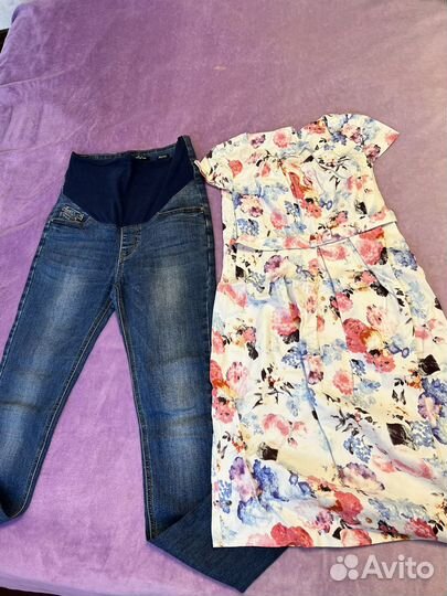 Ждинсы и платье для беременной 44