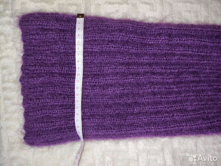 Мохеровая шапка такори с двойным отвортом