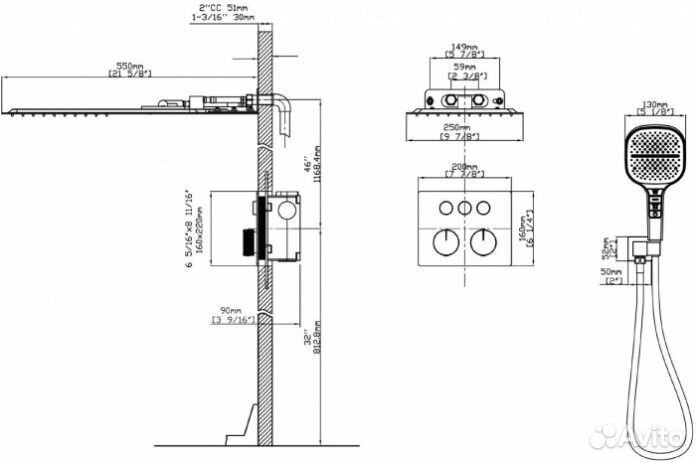 Душевая система Vincea vsfw-401TCH