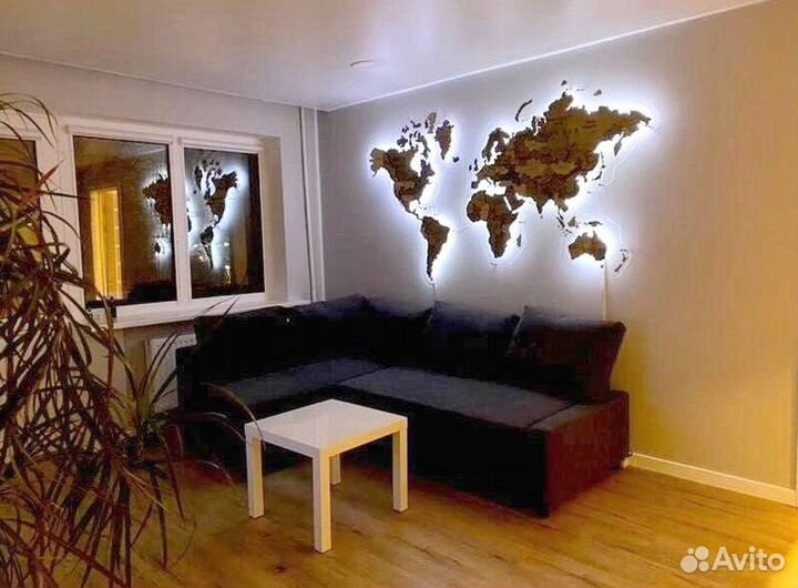 Карта деревянная для подарка