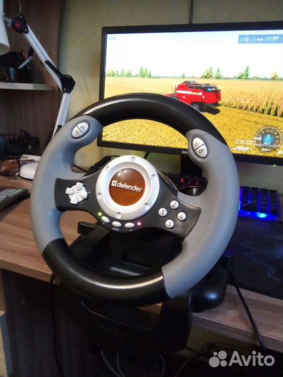 Игровой руль с педалями для пк