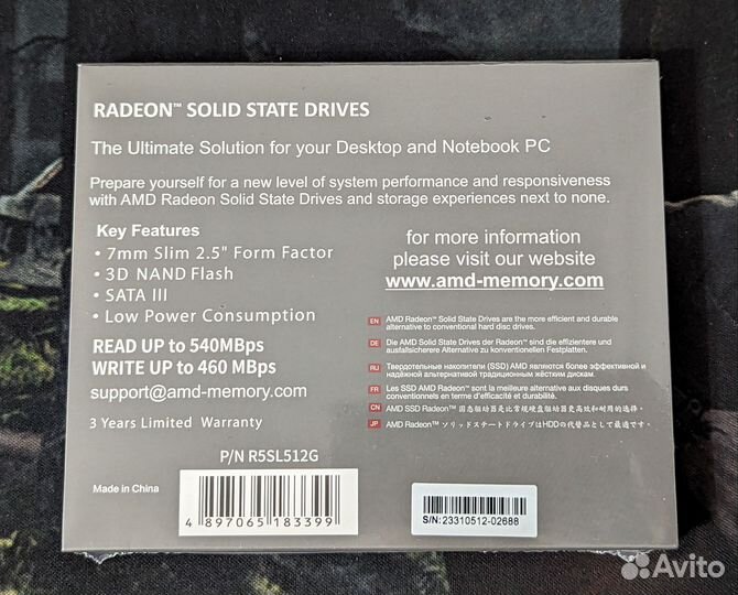 512 Gb ssd диск SATA Amd Radeon R5