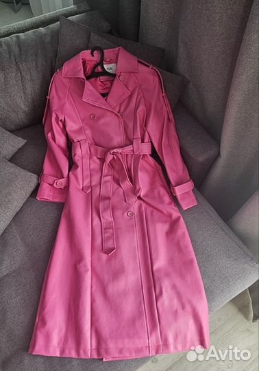 Кожаный плащ женский