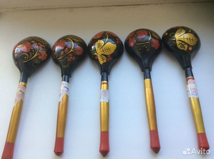 Ложки деревянные сувенирные хохлома новые