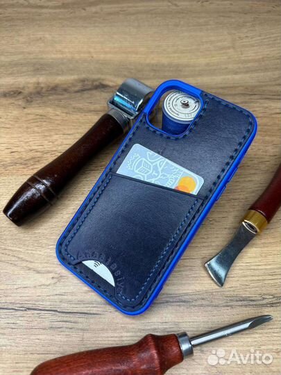 Именной чехол на iPhone 12 pro с отсеком для карт