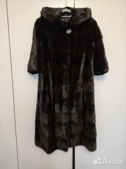 Шуба норковая с капюшоном
