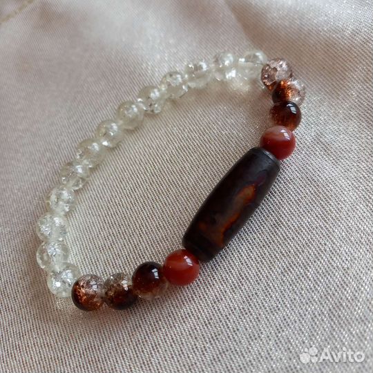 Браслет с бусиной дзи Гуань Инь