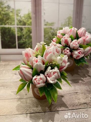 Букет тюльпанов из мыла, мини-букет