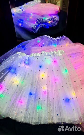 Юбка для девочки из фатина светящаяся