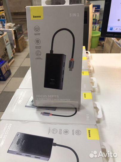 Хаб 5 в 1 Baseus Focus type c - hdmi - usb 3.0