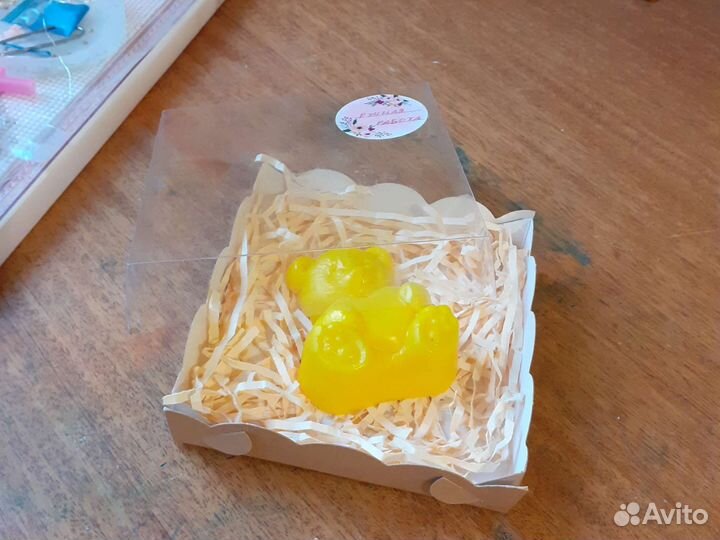 Мыло ручной работы Мишка с сердечком