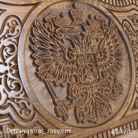 Нарды ручной работы Герб Россия