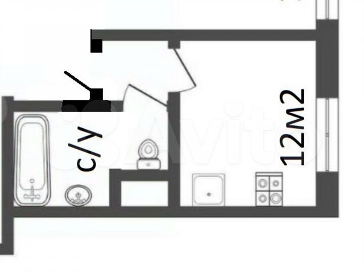 Квартира-студия, 12 м², 1/5 эт.