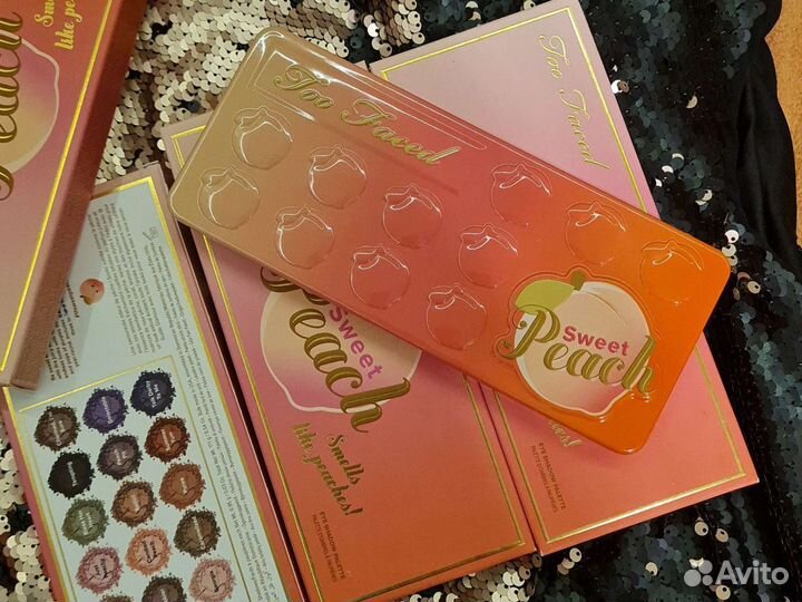 Too Faced sweet peach Палетка теней