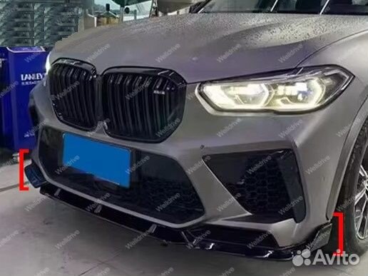 Губа передняя BMW X6M F96 pre-lci Competiton гляне