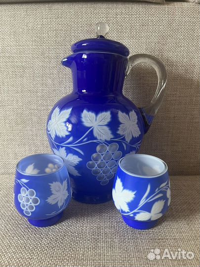 Кувшин цветное стекло СССР