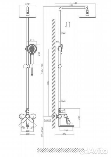 Душевая система D&K Bayern.München DA1563701B18 хр