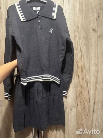 Поло и юбка (костюм трикотажный ) шерстяной