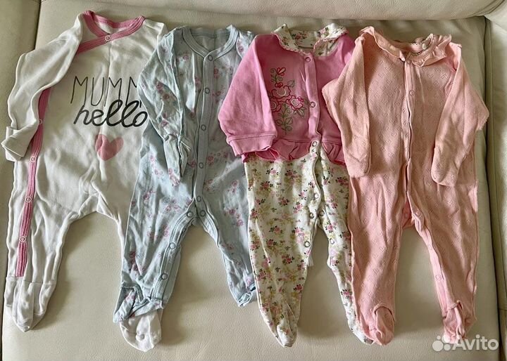 Пакет вещей для девочки от 0 до 6 мес, огромный