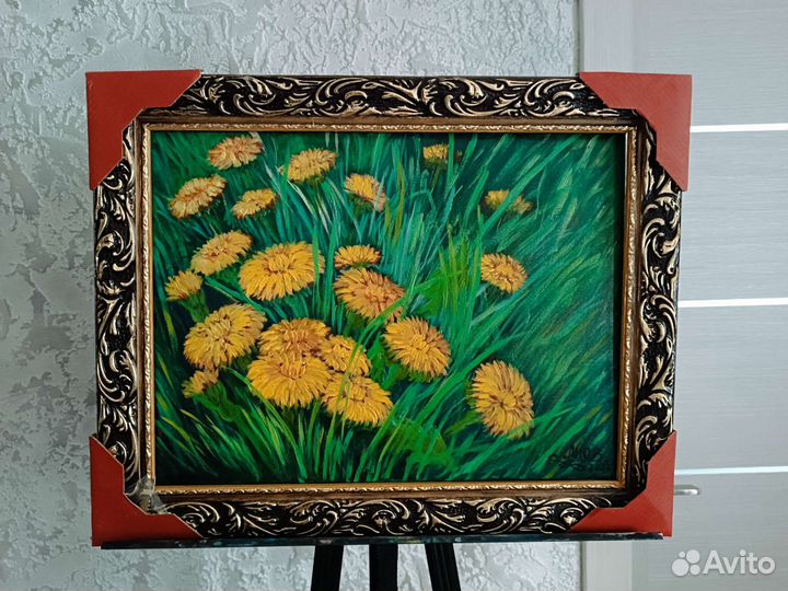Картина маслом Одуванчики