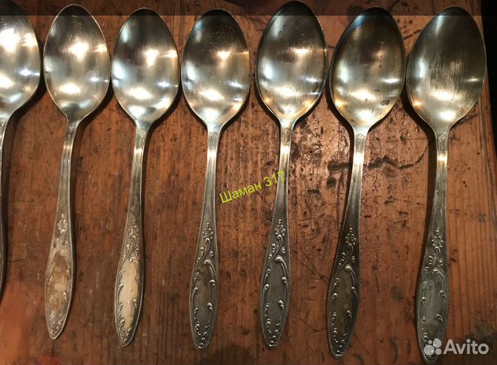Ложки столовые, Пламя Мельхиор. СССР, мнц 11 шт