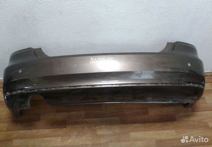 Бампер задний Volkswagen Polo (15) рестайлинг (трещина, слом. бок. крепл.) oem 6ru807421