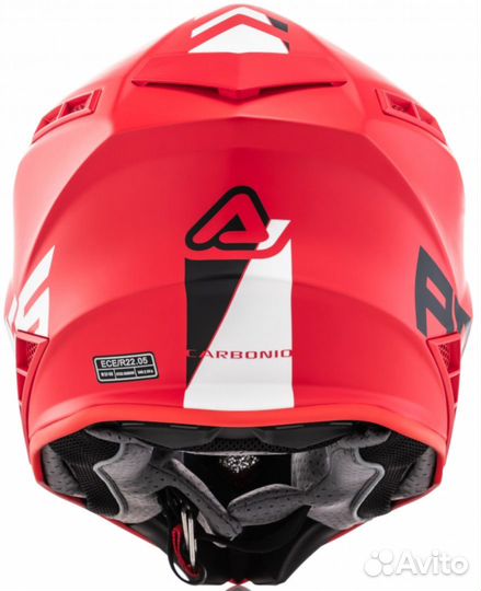 Мотошлем Acerbis steel carbon Red 2023