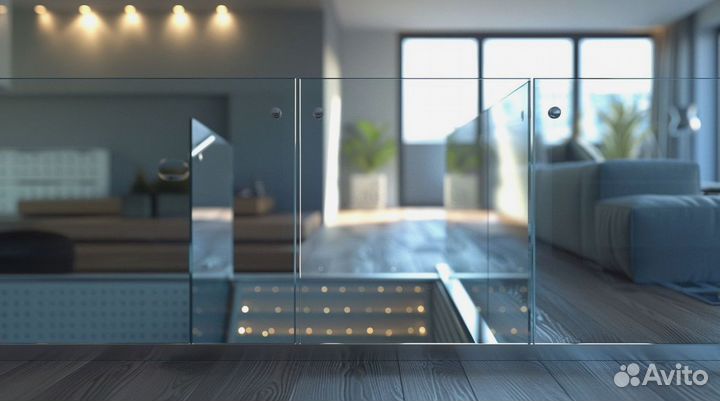 Стеклянное ограждение лестницы на заказ