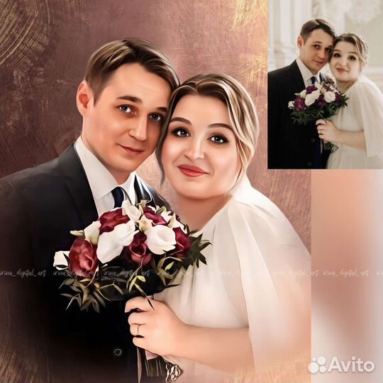 Арт портрет по фото, дрим арт, печать на холсте