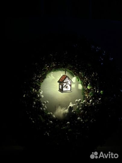 Новогодний венок ручной работы