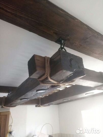 Деревянный светильник корабль