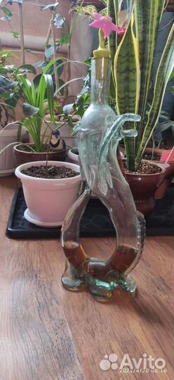 Бутылка коллекционная художественное стекло