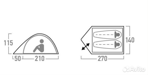Палатка 2х местная аренда outventure dome 2