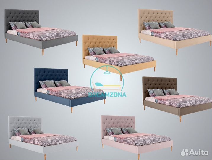 Кровать Нута с мягким изголовьем под заказ