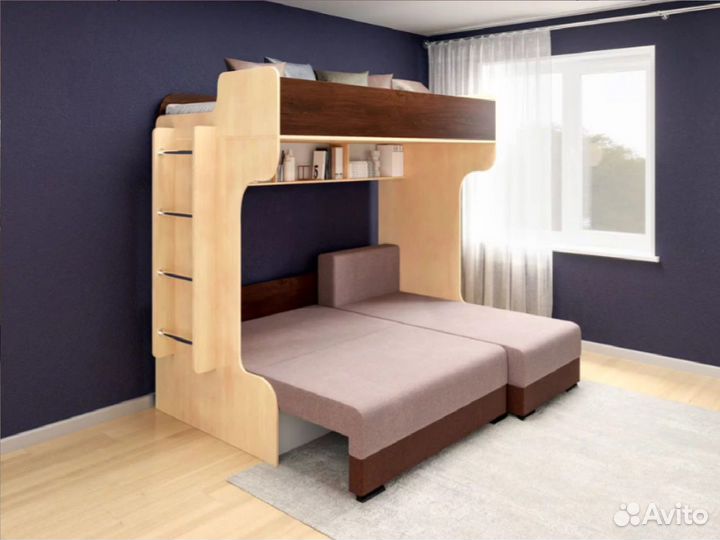 Двухъярусная кровать угловой диван