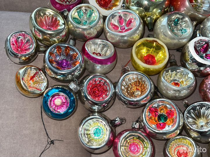 Елочные игрушки СССР шары-прожекторы