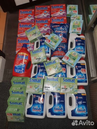 Порошок, таблетки Finish, Somat, frosch, biomio