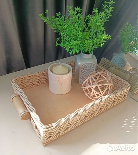 Поднос плетёный. Ручная работа. (в наличии)