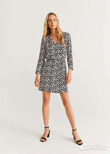 Платье Mango принт леопард