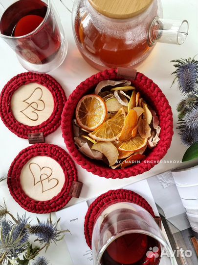 Набор для красивого чаепития вязаный ручная работа